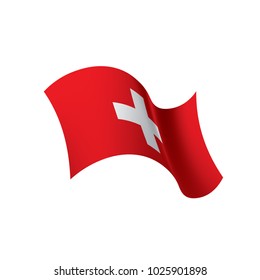 Switzerland flag, vector illustration on a white background