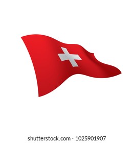 Switzerland flag, vector illustration on a white background