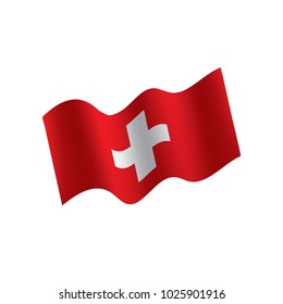 Switzerland flag, vector illustration on a white background