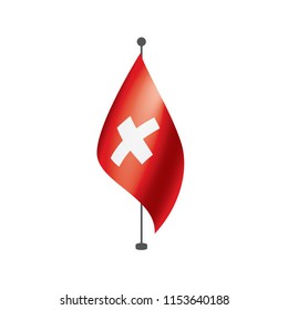 Switzerland flag, vector illustration on a white background