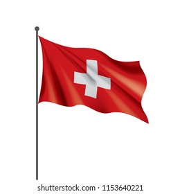 Switzerland flag, vector illustration on a white background