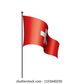 Switzerland flag, vector illustration on a white background