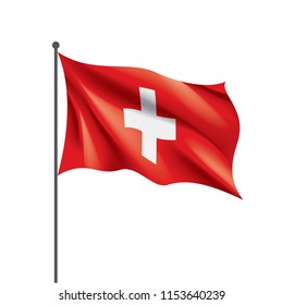 Switzerland flag, vector illustration on a white background
