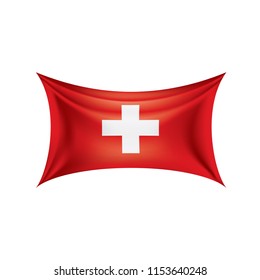 Switzerland flag, vector illustration on a white background