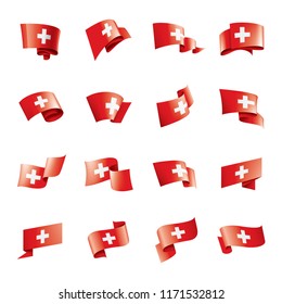Switzerland flag, vector illustration on a white background