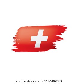 Switzerland flag, vector illustration on a white background.
