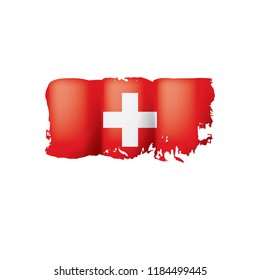 Switzerland flag, vector illustration on a white background.