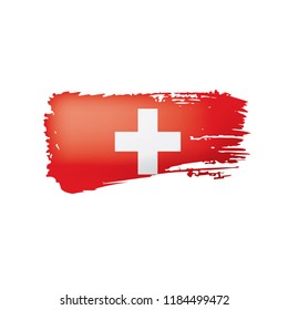 Switzerland flag, vector illustration on a white background.