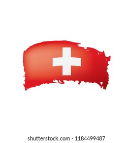 Switzerland flag, vector illustration on a white background.
