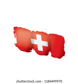Switzerland flag, vector illustration on a white background.