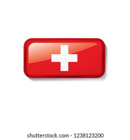 Switzerland flag, vector illustration on a white background