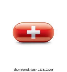 Switzerland flag, vector illustration on a white background