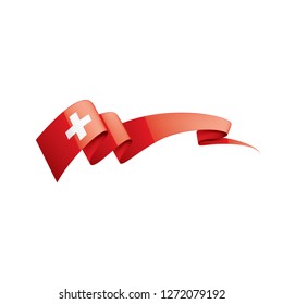 Switzerland flag, vector illustration on a white background