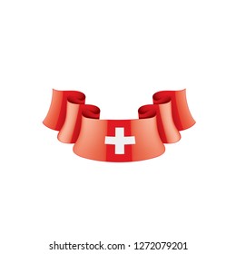 Switzerland flag, vector illustration on a white background
