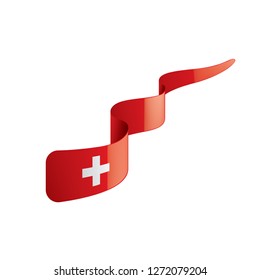 Switzerland flag, vector illustration on a white background