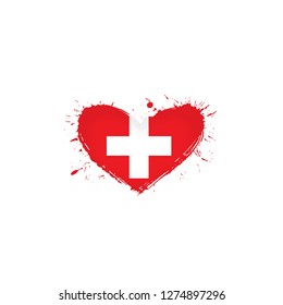 Switzerland flag, vector illustration on a white background