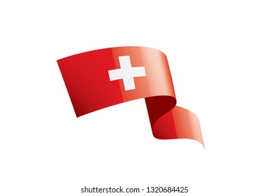 Switzerland flag, vector illustration on a white background