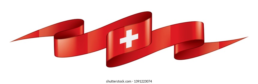 Switzerland flag, vector illustration on a white background