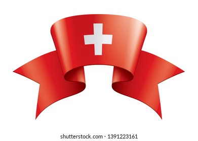 Switzerland flag, vector illustration on a white background