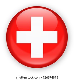 Switzerland Flag Vector Round Icon - Illustration