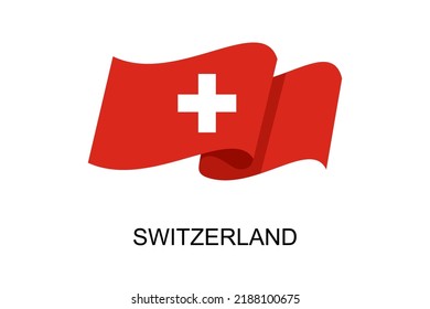 Switzerland flag vector. Swiss flag on a white background. vector illustration eps10