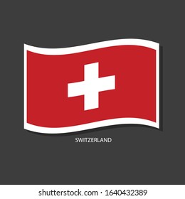 Switzerland flag Vector waving with flags.
