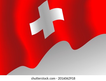 Switzerland flag waving vector on white background