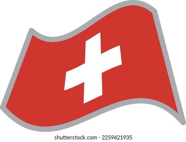 Switzerland fluttering national flag illustration vector material