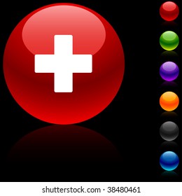 Switzerland  glossy icon. Vector illustration.  Switzerland  glossy icon. Vector illustration.