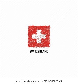 Switzerland grunge flag vector template flat illustration