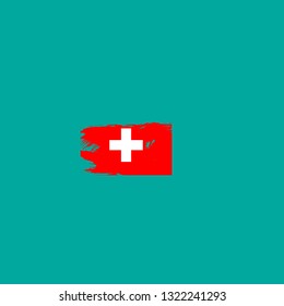 Switzerland grunge flag.flat design