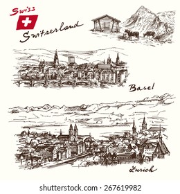 switzerland - han drawn set