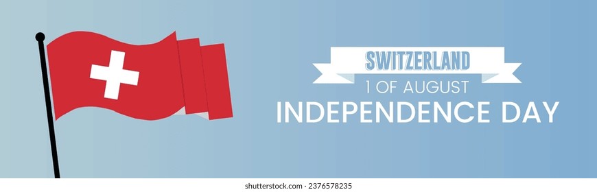 switzerland happy National day celebration banner vector illustration