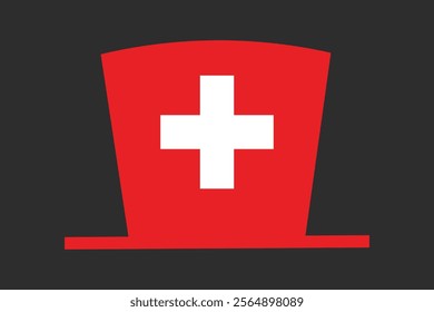 Switzerland hat with flag, Switzerland flag vector graphic, Switzerland country flag is a symbol of freedom, National Switzerland flag, vector illustration
