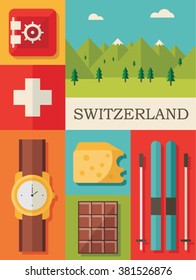 switzerland icon set