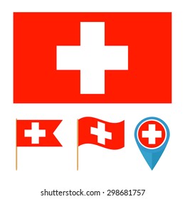 Switzerland,icons for design with reference to a particular country. flag from the same series