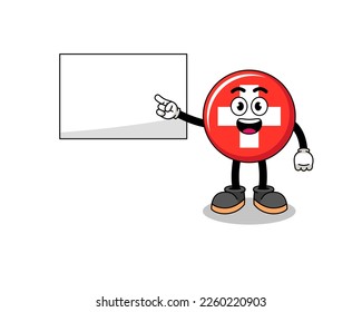 switzerland illustration doing a presentation , character design