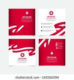 switzerland independence day vector template. Design for banner; greeting cards or print.