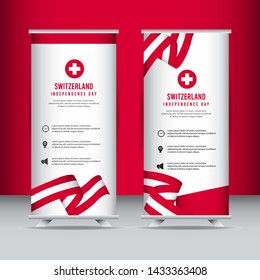 switzerland independence day vector template. Design for banner; greeting cards or print.