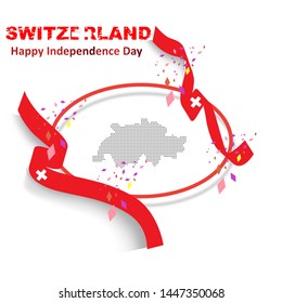 switzerland independence day vector template. Design for banner; greeting cards or print