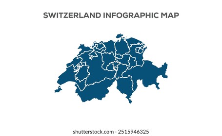 Switzerland Infographic Map, Very high resolution Switzerland map, isolated on white background. Infographic, Flat Earth, Globe similar worldmap icon. annual report, Travel worldwide, map silhouette b