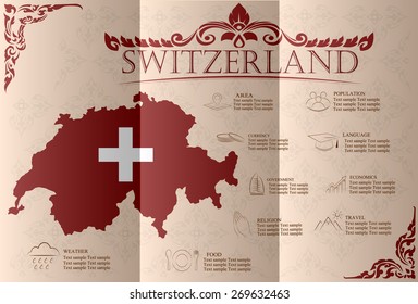 Switzerland infographics, statistical data, sights. Vector illustration