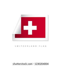 Switzerland Label Flags Vector Template Design Illustration