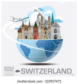 Switzerland Landmark Global Travel And Journey Infographic Vector Design Template