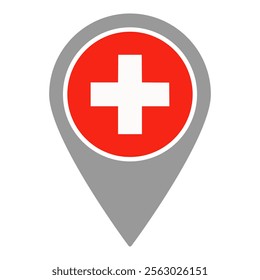 Switzerland Location Pin Icon Vector Illustration