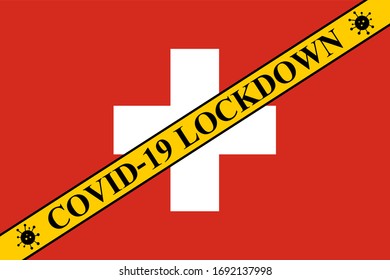 switzerland lockdown preventing coronavirus spread or outbreak. covid-19 switzerland precaution to lock down virus infection
