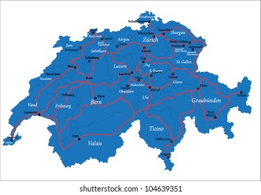 Mapa de Suiza