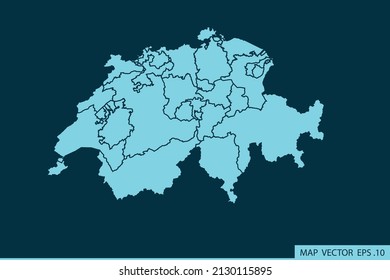 Switzerland map ,Abstract mash line and point scales on dark background for your web site design map logo, app, ui ,Travel. Vector illustration eps 10.