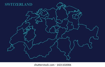 Switzerland Map Background Vector eps10