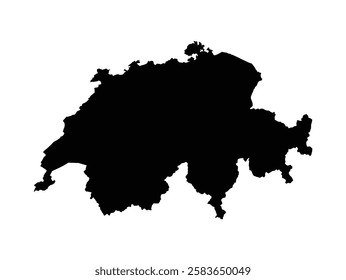 
switzerland map black vector design